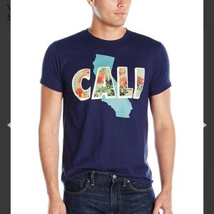 Hanes T-shirt  'CALI' Graphic Short Sleeve Navy